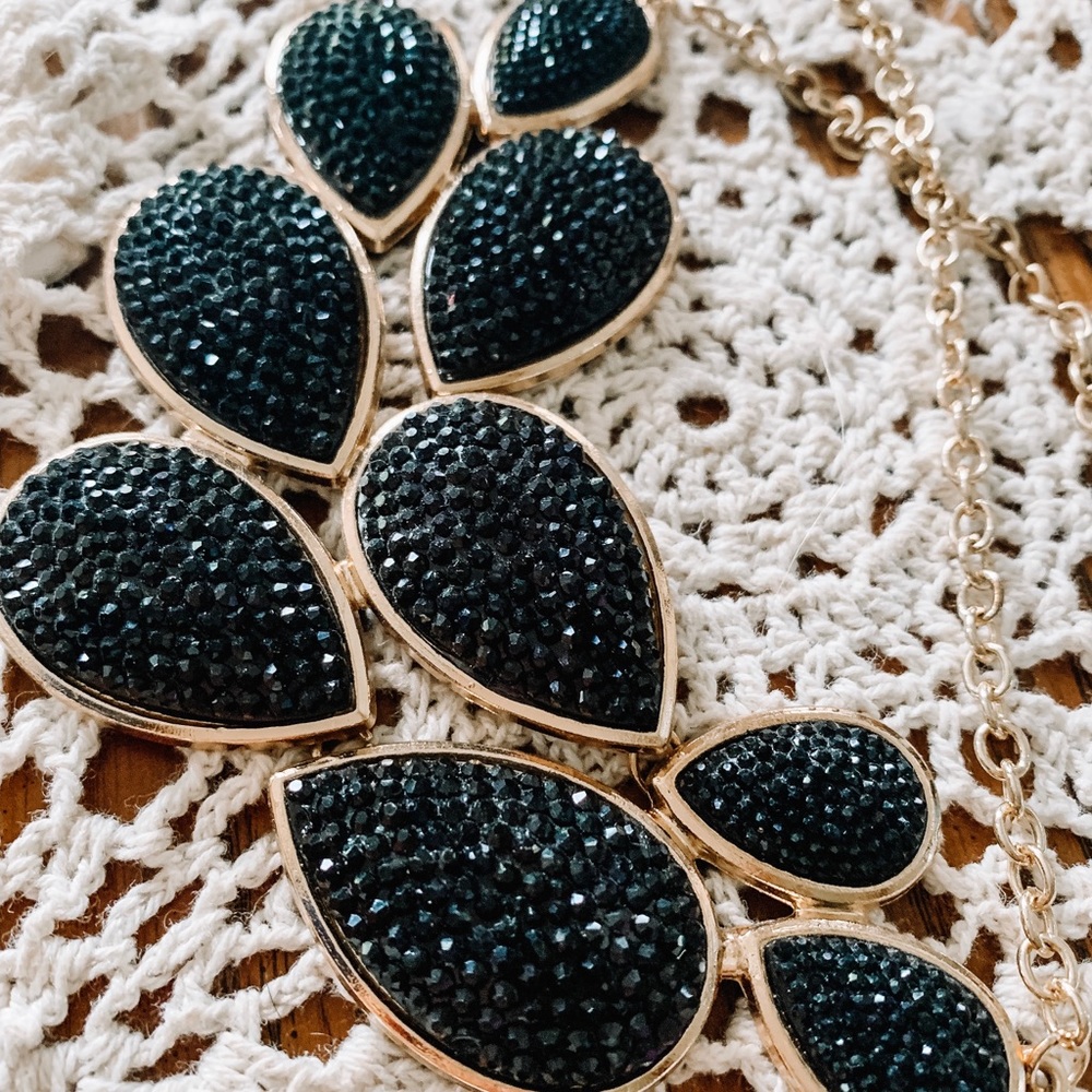 Black jeweled necklace